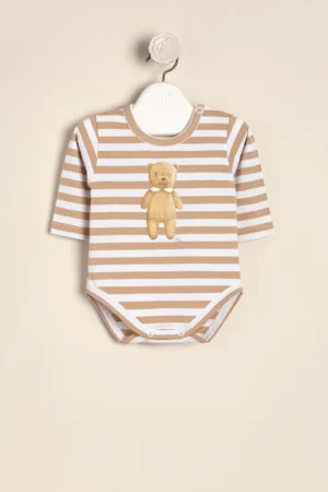 Body de algodón rayado estampado Oso Simón