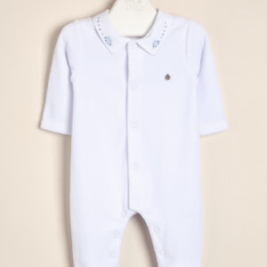 Enterito de plush con cuello bordado abierto adelante Pau