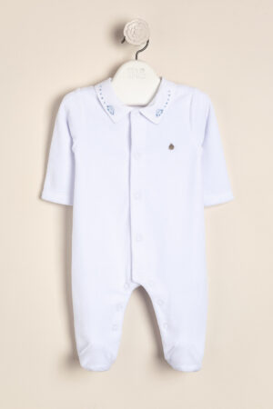 Enterito de plush con cuello bordado abierto adelante Pau