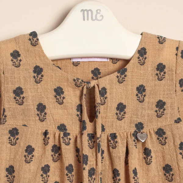Blusa de gasa estampada Beige and blue