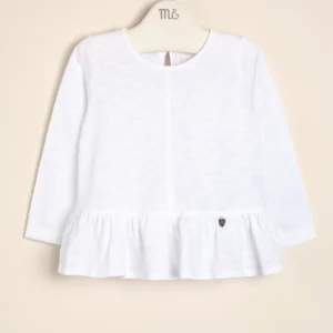 Remera de flamé de algodón con faldón Minú