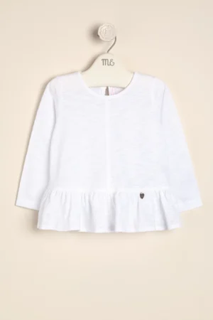 Remera de flamé de algodón con faldón Minú