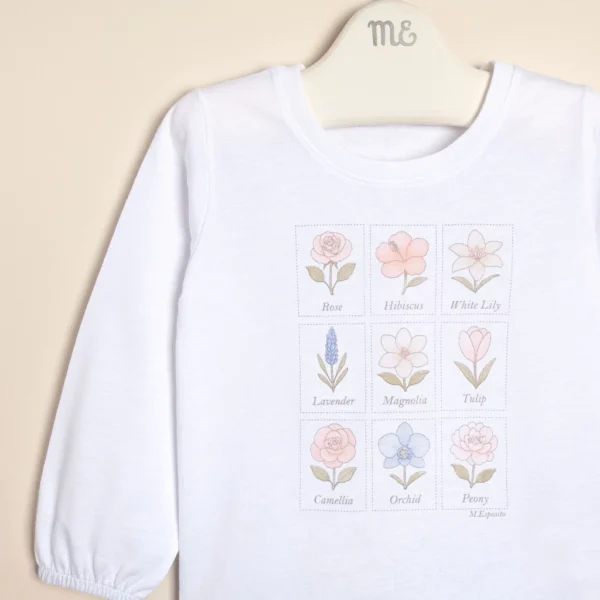 Remera de algodón estampada Fleurs