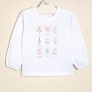 Remera de algodón estampada Fleurs