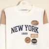 Remera de algodón combinada estampada New York