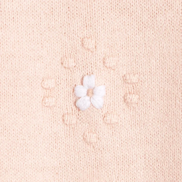 Enterito tejido con rombos de motitas bordado a mano Anna