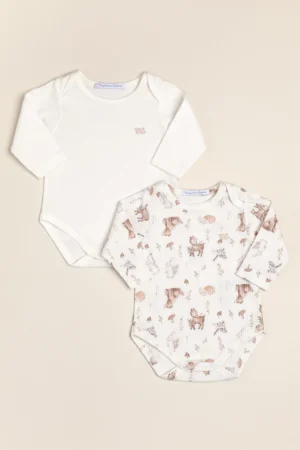 Pack de 2 bodies. Estampado y crudo con logo