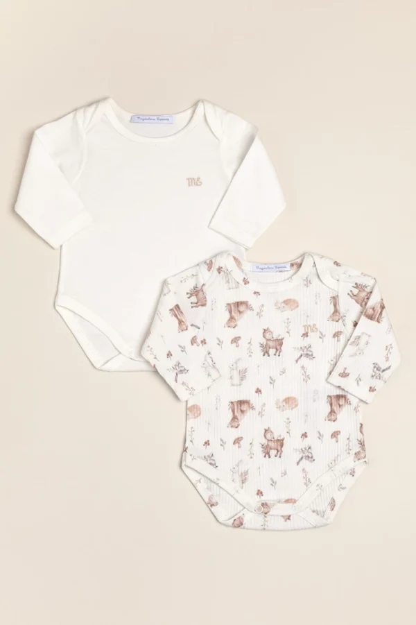 Pack de 2 bodies. Estampado y crudo con logo