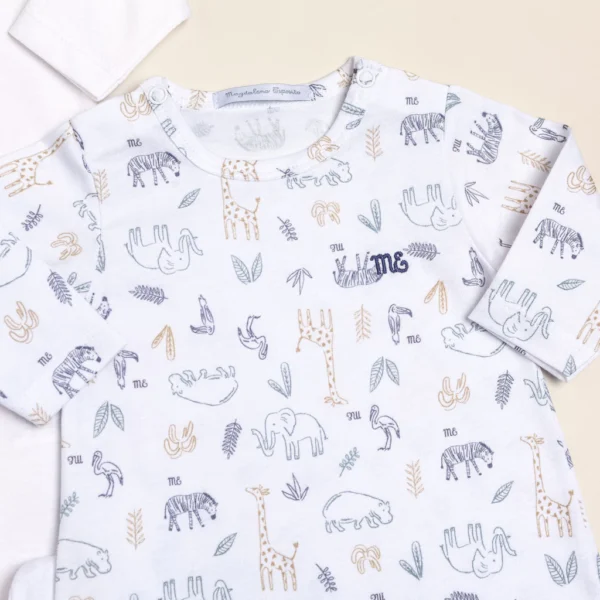 Pack de dos enteritos, estampado y liso